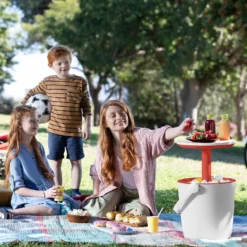 Keter GoBar Outdoor Ice Cooler Table Garden Furniture - Red / White -Best Home Furnishing Store 13412934 5744910901735855