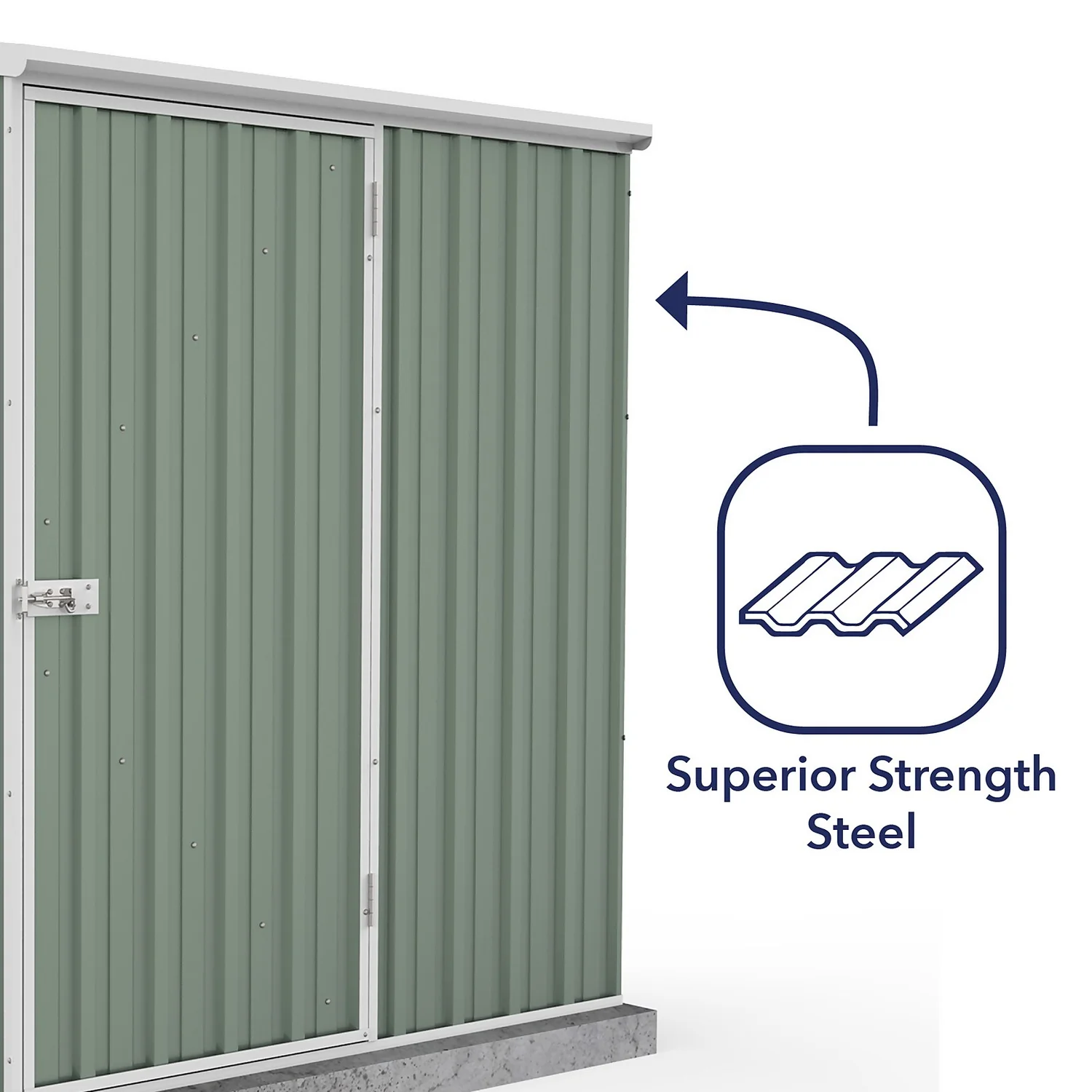 Absco 5 X 3ft Space Saver Metal Pent Shed - Green 7 Absco 5 X 3ft Space Saver Metal Pent Shed - Green - Image 7