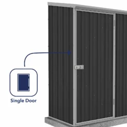 Absco 5 X 3ft Space Saver Metal Pent Shed - Dark Grey -Best Home Furnishing Store 13440829 2374929186487290