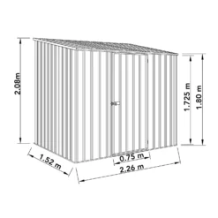 Absco 7.5 X 5ft Space Saver Metal Pent Shed - Zinc -Best Home Furnishing Store 13440831 9354929185562642