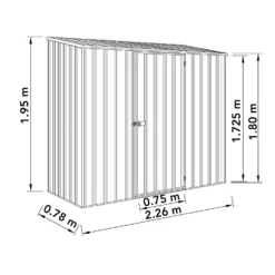 Absco 7.5 X 3ft Space Saver Metal Pent Shed - Zinc -Best Home Furnishing Store 13440836 5735027360443002