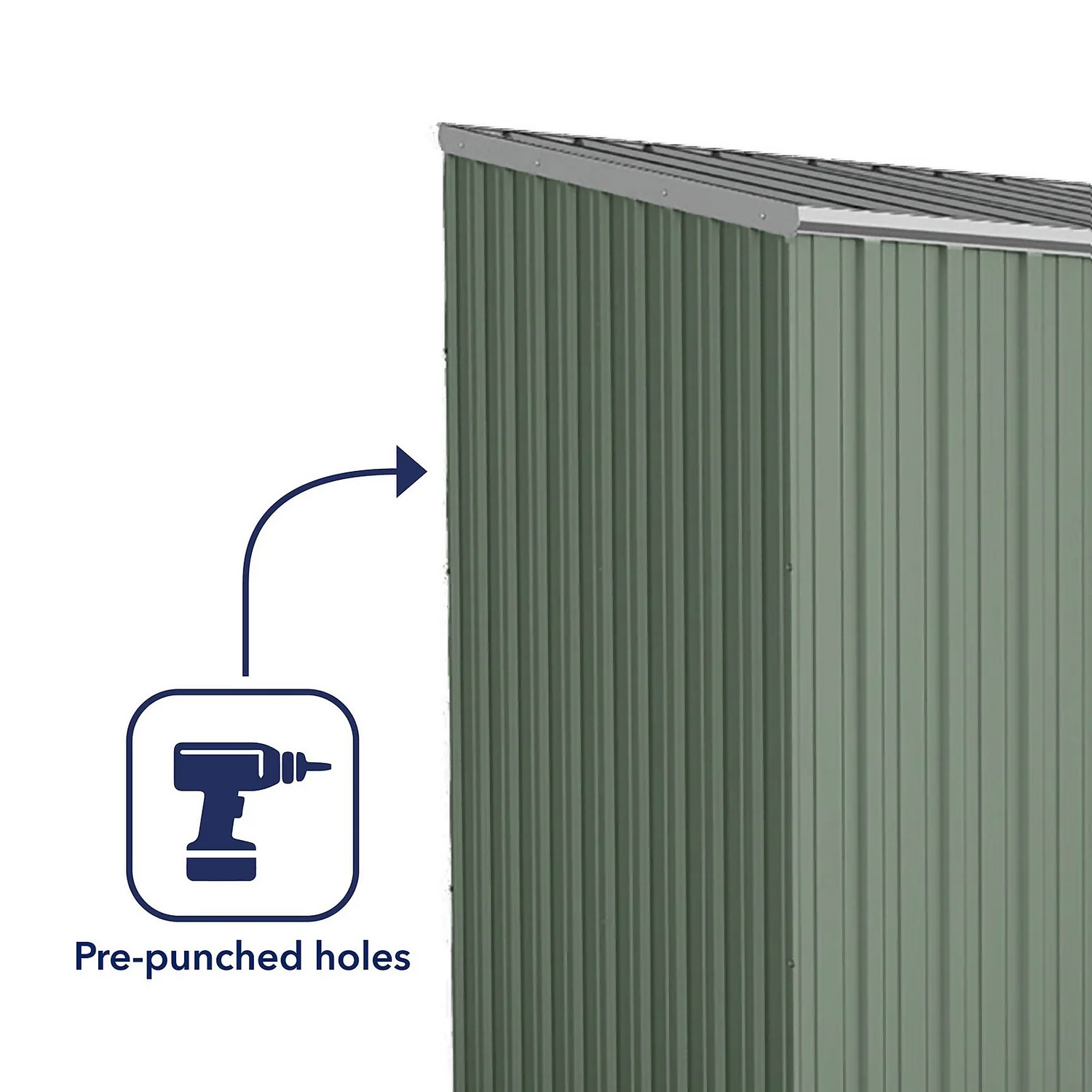 Absco 10 X 5ft Space Saver Metal Pent Shed - Green 6 Absco 10 X 5ft Space Saver Metal Pent Shed - Green - Image 6