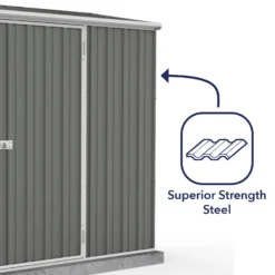 Absco 7.5 X 3ft Space Saver Metal Pent Shed - Grey -Best Home Furnishing Store 13440845 1164929185785161