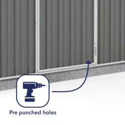 Absco 7.5 X 3ft Space Saver Metal Pent Shed - Grey -Best Home Furnishing Store 13440845 1244929185726193