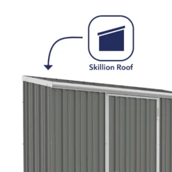 Absco 7.5 X 3ft Space Saver Metal Pent Shed - Grey -Best Home Furnishing Store 13440845 4134929185610624