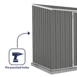 Absco 10 X 5ft Space Saver Metal Pent Shed - Grey -Best Home Furnishing Store 13440846 4834929186120804