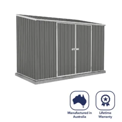 Absco 10 X 5ft Space Saver Metal Pent Shed - Grey -Best Home Furnishing Store 13440846 6474929186224607