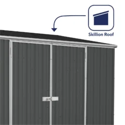 Absco 10 X 5ft Space Saver Metal Pent Shed - Dark Grey -Best Home Furnishing Store 13440849 1144929186069543