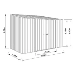 Absco 10 X 5ft Space Saver Metal Pent Shed - Dark Grey -Best Home Furnishing Store 13440849 1854929186015090