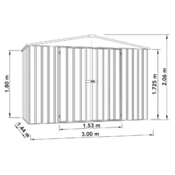 Absco 10 X 5ft Regent Metal Apex Shed - Grey -Best Home Furnishing Store 13440854 1894929164205957