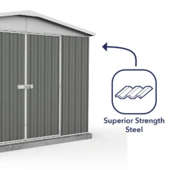 Absco 10 X 5ft Regent Metal Apex Shed - Grey -Best Home Furnishing Store 13440854 9994929164459265