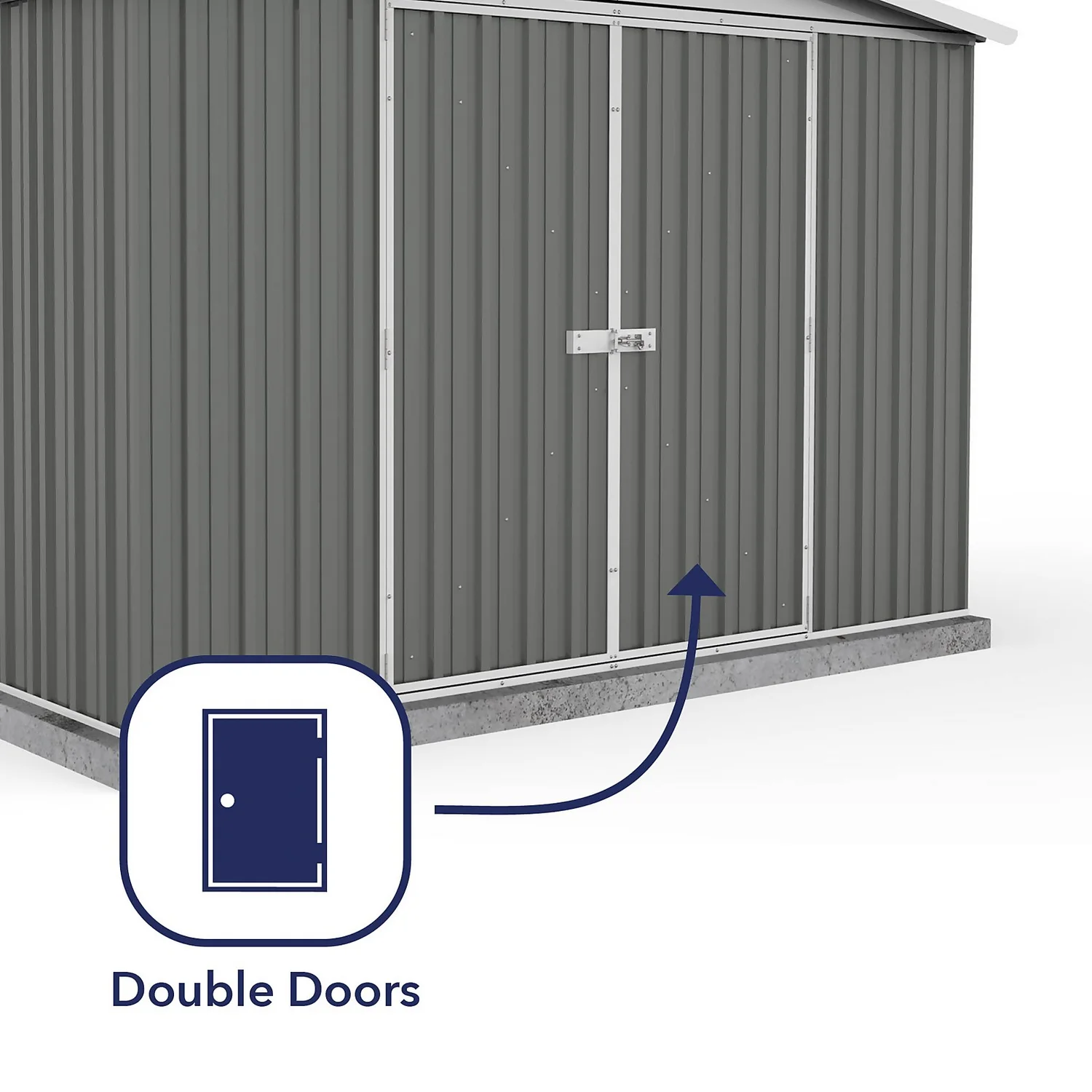 Absco 10 X 7ft Regent Metal Apex Shed - Grey 4 Absco 10 X 7ft Regent Metal Apex Shed - Grey - Image 4