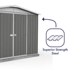 Absco 10 X 7ft Regent Metal Apex Shed - Grey 13 Absco 10 X 7ft Regent Metal Apex Shed - Grey -Best Home Furnishing Store 13440855 1224931188634172