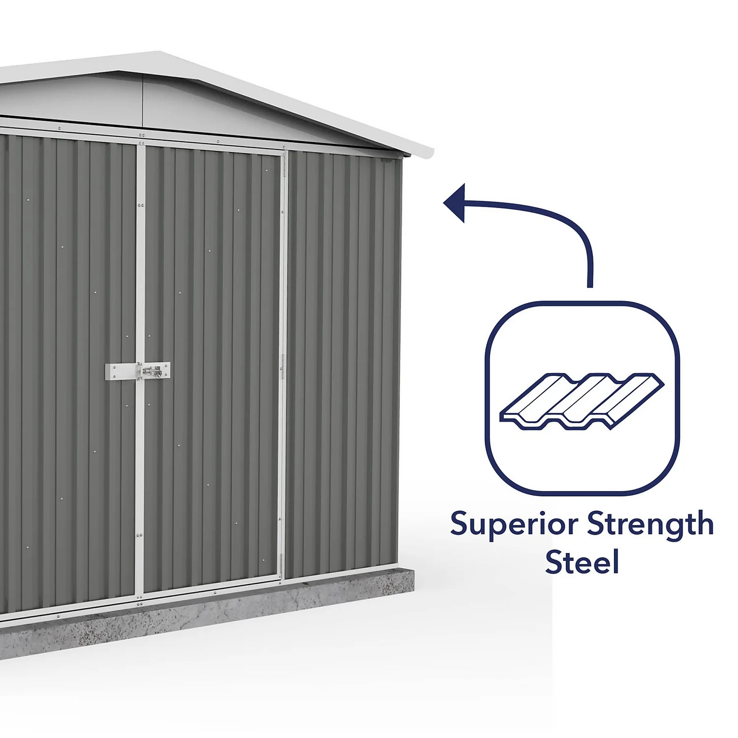 Absco 10 X 7ft Regent Metal Apex Shed - Grey 6 Absco 10 X 7ft Regent Metal Apex Shed - Grey - Image 6