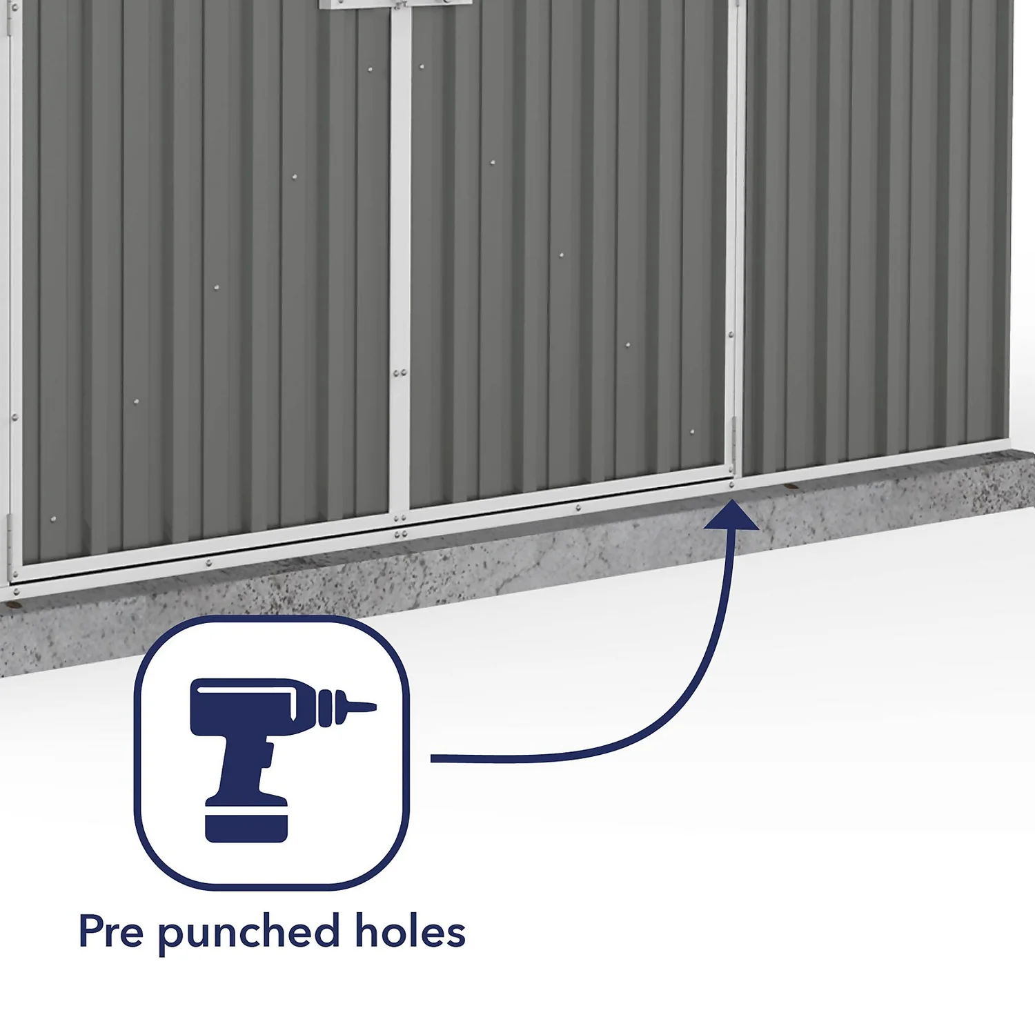 Absco 10 X 7ft Regent Metal Apex Shed - Grey 5 Absco 10 X 7ft Regent Metal Apex Shed - Grey - Image 5