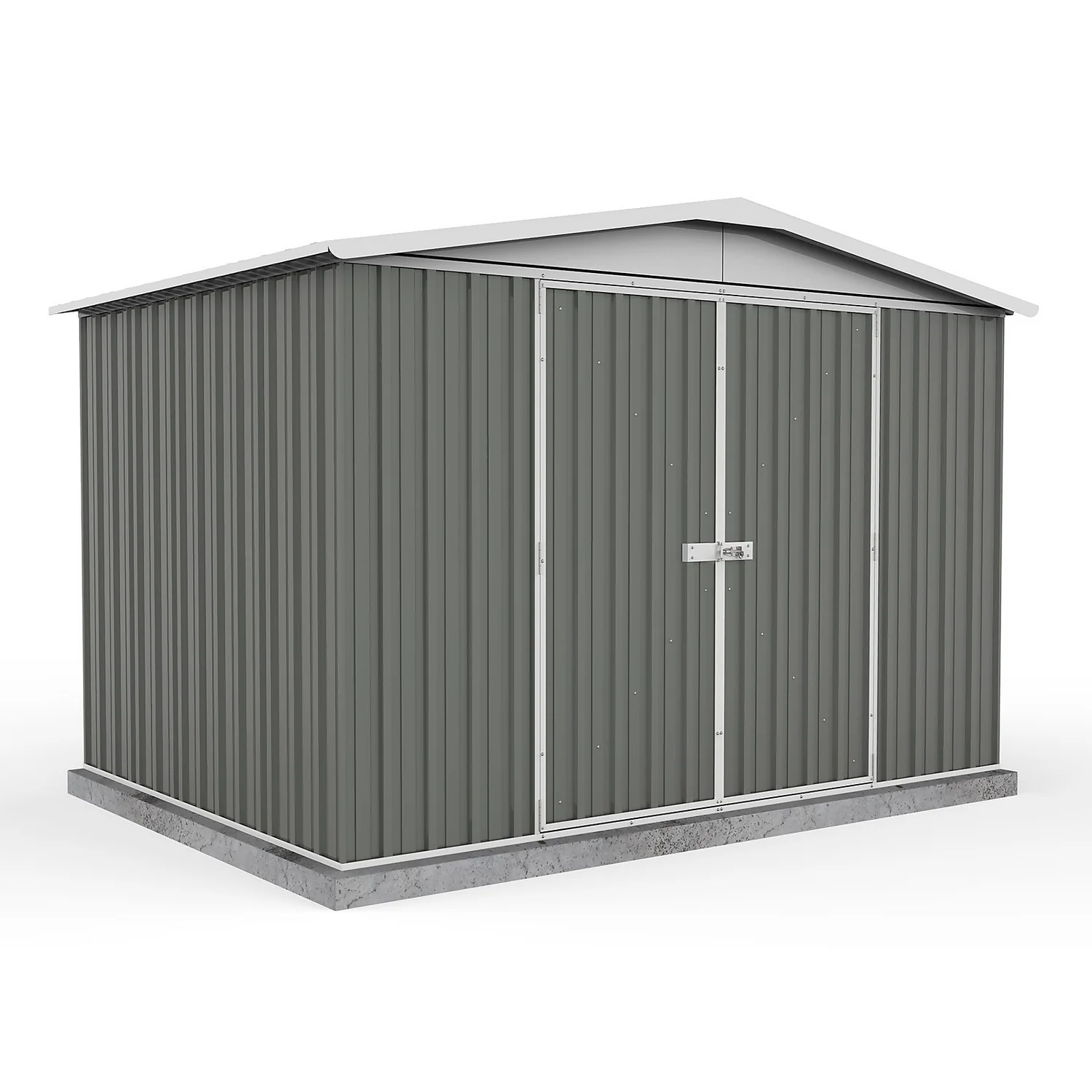 Absco 10 X 7ft Regent Metal Apex Shed - Grey 1 Absco 10 X 7ft Regent Metal Apex Shed - Grey