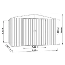 Absco 10 X 7ft Regent Metal Apex Shed - Grey 15 Absco 10 X 7ft Regent Metal Apex Shed - Grey -Best Home Furnishing Store 13440855 1924931188726377