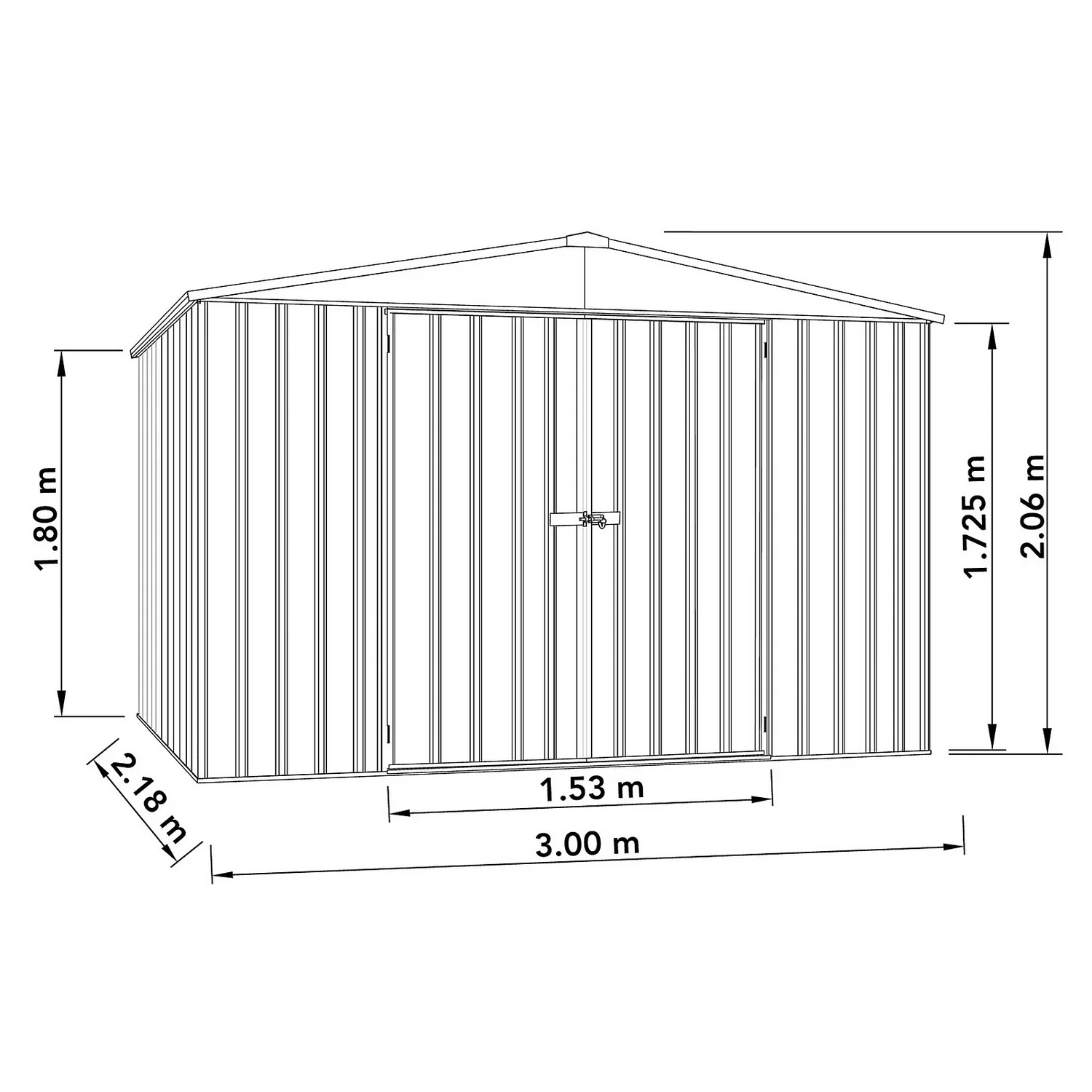 Absco 10 X 7ft Regent Metal Apex Shed - Grey 8 Absco 10 X 7ft Regent Metal Apex Shed - Grey - Image 8