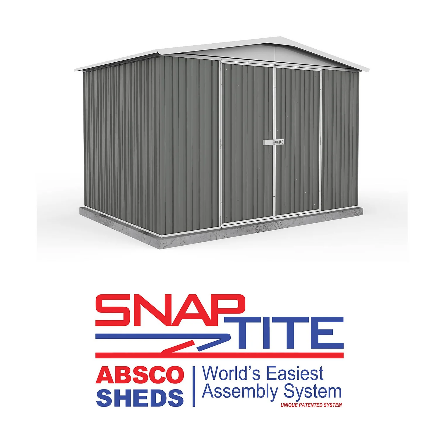 Absco 10 X 7ft Regent Metal Apex Shed - Grey 2 Absco 10 X 7ft Regent Metal Apex Shed - Grey - Image 2