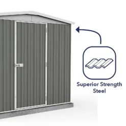 Absco 7.5 X 5ft Regent Metal Apex Shed - Grey -Best Home Furnishing Store 13440860 1034929163842015