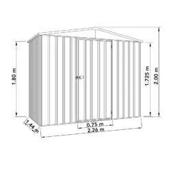 Absco 7.5 X 5ft Regent Metal Apex Shed - Grey -Best Home Furnishing Store 13440860 1374929163565112