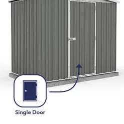 Absco 7.5 X 5ft Regent Metal Apex Shed - Grey -Best Home Furnishing Store 13440860 1444929163722597