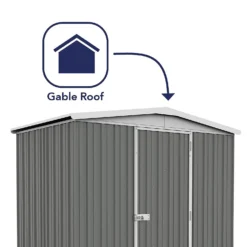 Absco 7.5 X 5ft Regent Metal Apex Shed - Grey -Best Home Furnishing Store 13440860 2044929163652769