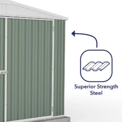 Absco 10x20ft Utility Workshop Apex Metal Shed - Green -Best Home Furnishing Store 13440864 1034929163940589