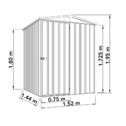 Absco 5 X 5ft Regent Metal Apex Shed - Grey -Best Home Furnishing Store 13440867 1134929163611822