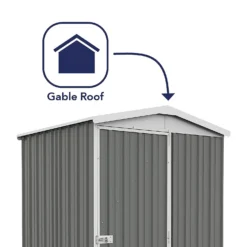 Absco 5 X 5ft Regent Metal Apex Shed - Grey -Best Home Furnishing Store 13440867 3914929163692579
