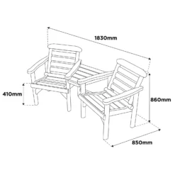 Anchor Fast FSC Weydale Rustic Alcove Garden Seat -Best Home Furnishing Store 13452072 1114929379133367