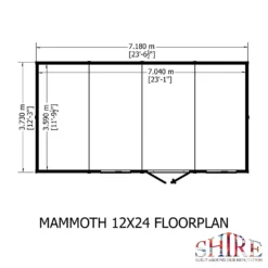Shire 12 X 24ft Mammoth Double Door Garden Shed - Including Installation -Best Home Furnishing Store 13505271 5874931994105489