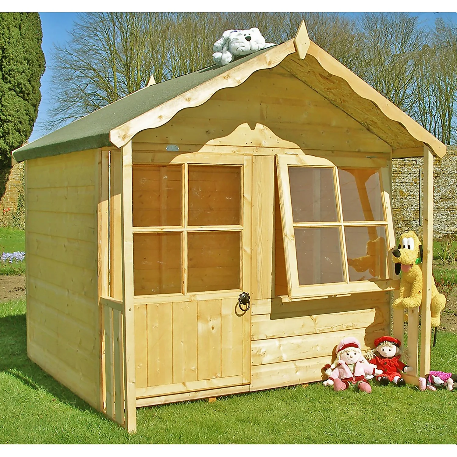 Shire 5 X 4ft Kitty Kids Wooden Playhouse 2 Shire 5 X 4ft Kitty Kids Wooden Playhouse - Image 2