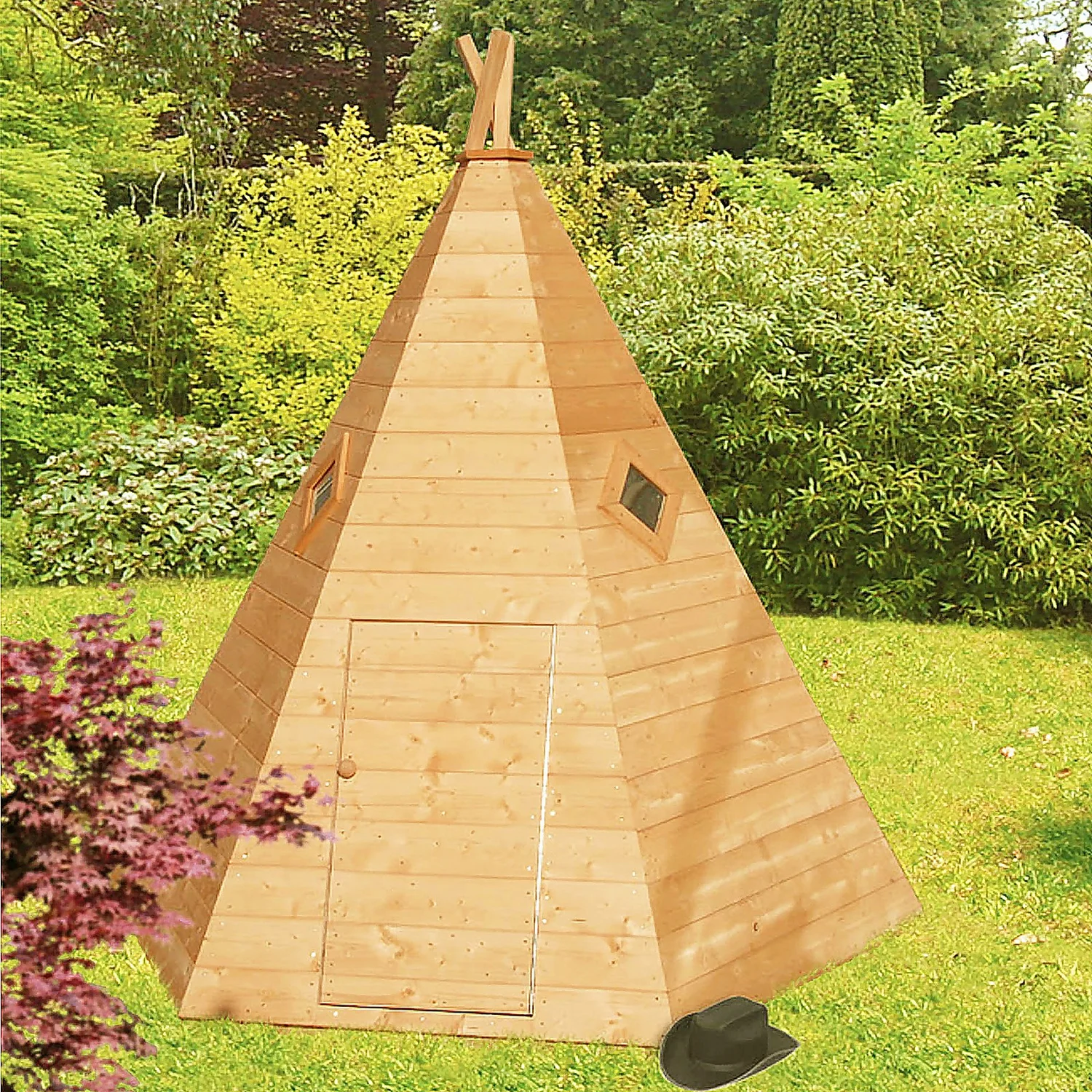 Shire 7 X 6ft Wigwam Kids Wooden Playhouse 2 Shire 7 X 6ft Wigwam Kids Wooden Playhouse - Image 2