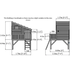 Shire 6x4ft Command Post Wooden Playhouse With Platform - Including Installation -Best Home Furnishing Store 13505342 1124931993026995