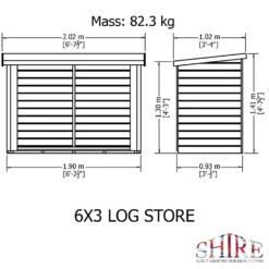 Shire Heavy Duty Log Storage 6x3ft -Best Home Furnishing Store 13508667 1694931996806905
