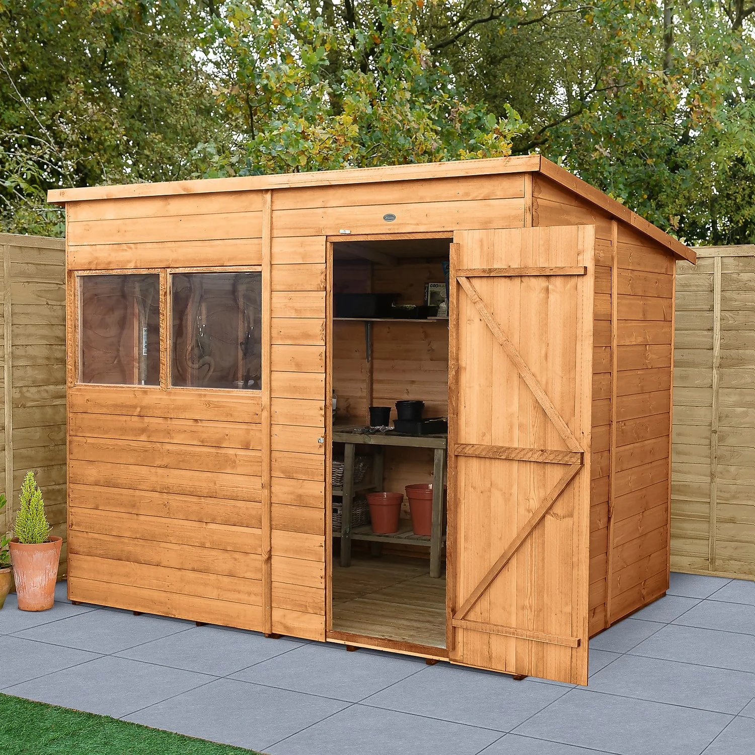 Shiplap Dip Treated 8x6ft Pent Shed 2 Shiplap Dip Treated 8x6ft Pent Shed - Image 2