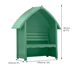Country Living Wilmcote Arbour Seat Painted + Installation - Aurora Green -Best Home Furnishing Store 13554932 1114942011019116