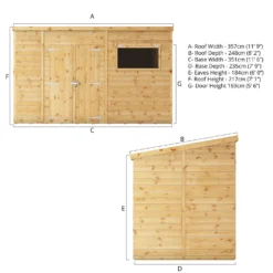 Mercia 12ft X 8ft Premium Shiplap Pent Shed -Best Home Furnishing Store 13555748 5315033256594417