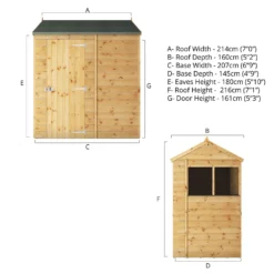 Mercia 7ft X 5ft Premium Shiplap Reverse Apex Shed -Best Home Furnishing Store 13555778 1504949338419162