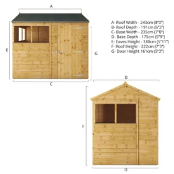Mercia 8ft X 6ft Premium Shiplap Reverse Apex Shed -Best Home Furnishing Store 13555780 1314949332907718