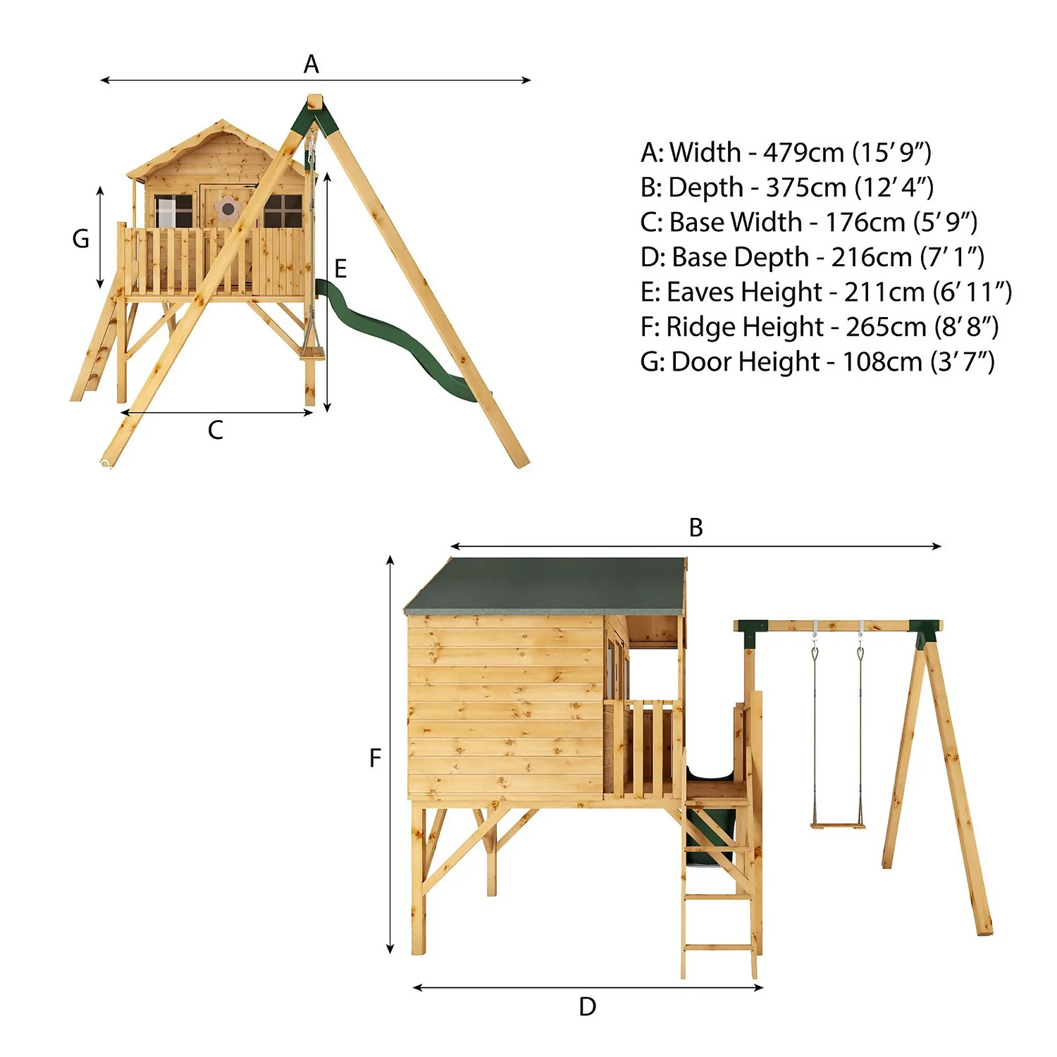Mercia 5ft X 6ft Honeysuckle Wooden Playhouse 8 Mercia 5ft X 6ft Honeysuckle Wooden Playhouse - Image 8