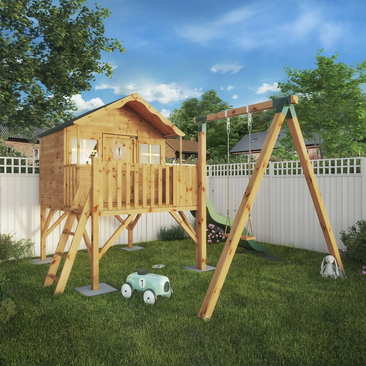 Mercia 5ft X 6ft Honeysuckle Wooden Playhouse 2 Mercia 5ft X 6ft Honeysuckle Wooden Playhouse - Image 2