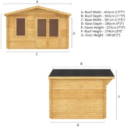 Mercia 4m X 3m Garden Retreat Log Cabin 44mm -Best Home Furnishing Store 13555830 1905025546380256