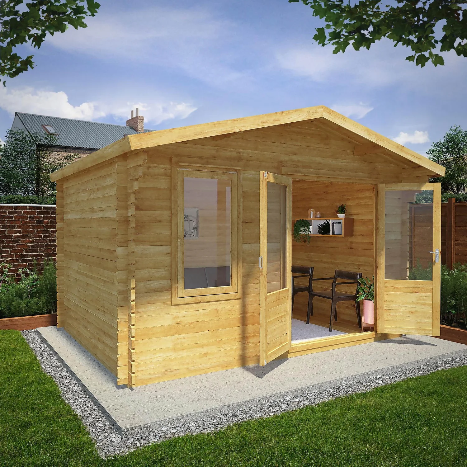 Mercia 4m X 3m Garden Retreat Log Cabin 34mm 2 Mercia 4m X 3m Garden Retreat Log Cabin 34mm - Image 2