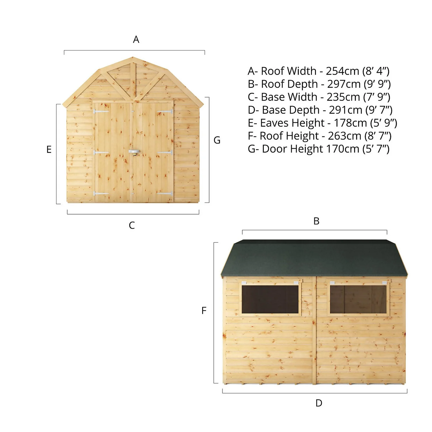 Mercia 10ft X 8ft Premium Shiplap Barn Shed - Including Installation 9 Mercia 10ft X 8ft Premium Shiplap Barn Shed - Including Installation - Image 9