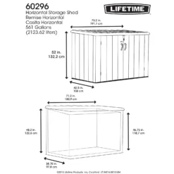 Lifetime Horizontal Plastic Outdoor Storage Shed -Best Home Furnishing Store 13660824 1614949050899666