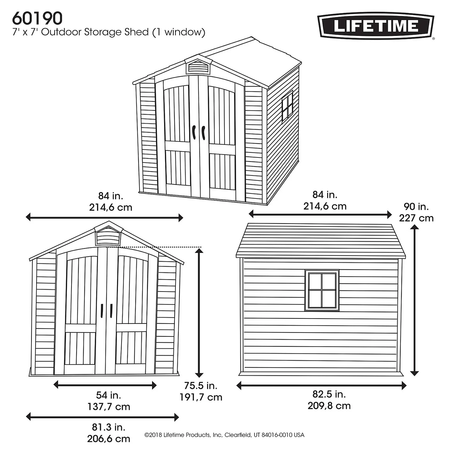 Lifetime Plastic Outdoor Storage Shed - 7x7ft 4 Lifetime Plastic Outdoor Storage Shed - 7x7ft - Image 4