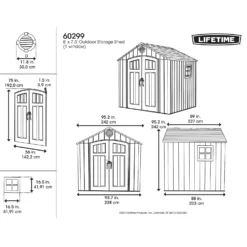 Lifetime Plastic Outdoor Storage Shed - 8x7.5ft -Best Home Furnishing Store 13660827 1744949053235238