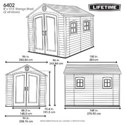Lifetime Plastic Outdoor Storage Shed - 8x12.5ft 11 Lifetime Plastic Outdoor Storage Shed - 8x12.5ft -Best Home Furnishing Store 13660830 1565012583932607